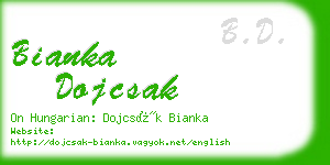 bianka dojcsak business card